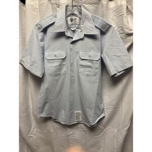 Defense Logistics Agency Men's Wing Collection Light Blue Short Sleeve Button Up